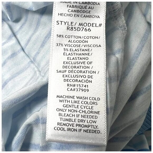 Splendid Womens Blue Striped Split Neck Tank Top Joggers Pajama Sets Sz L New - Picture 7 of 9